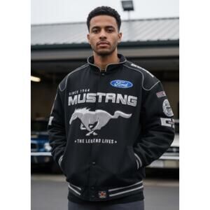 Vintage Jeff Hamilton JH Designs Ford Mustang 40th Cobra SVT Racing Jacket XL